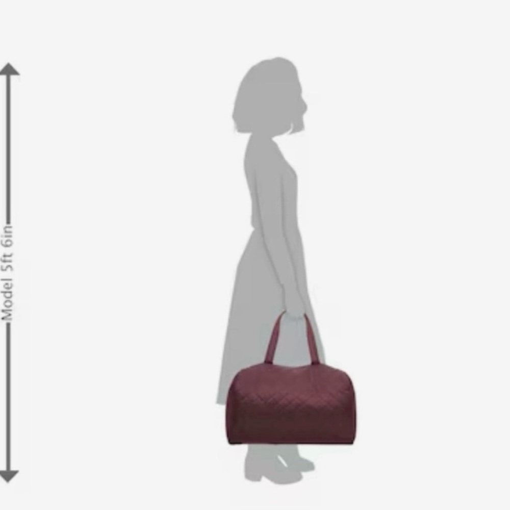 Quilted Burgundy Women's Bag - Picture 5 of 7